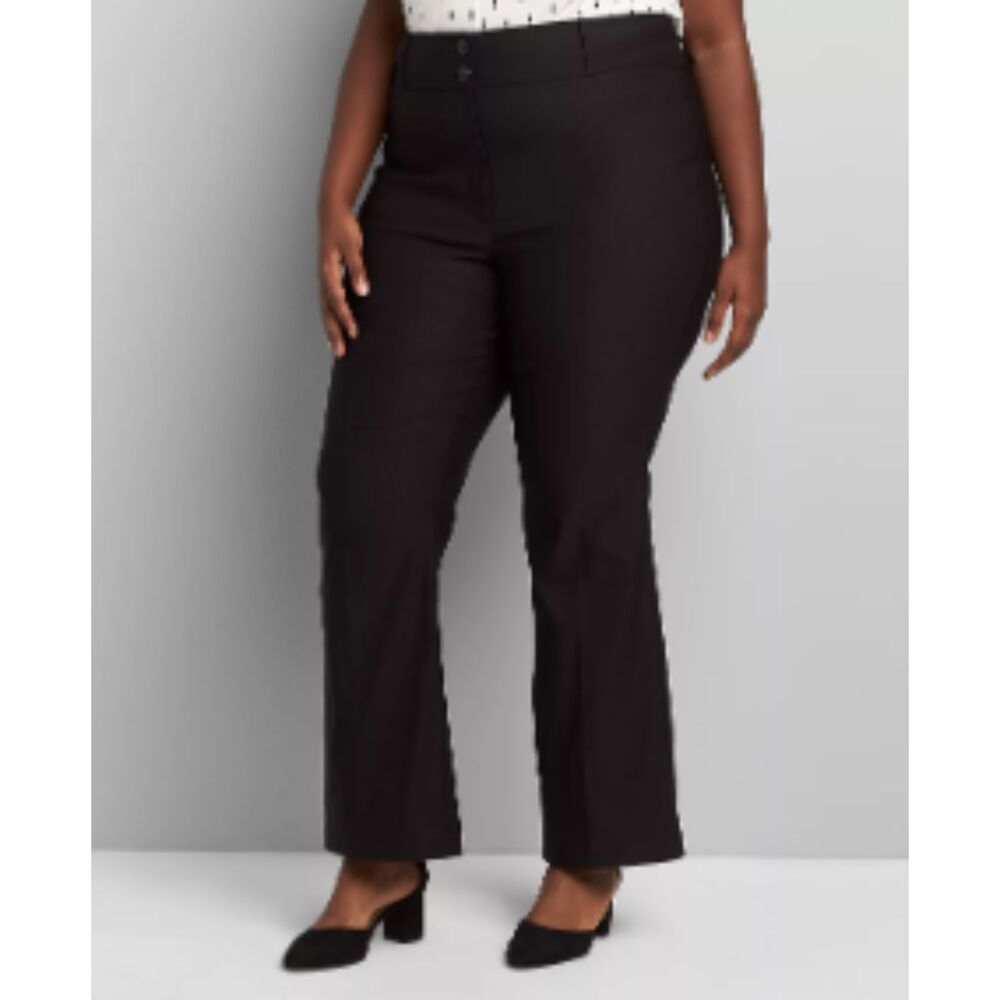 Lane Bryant Black Tighter Tummy High-Rise Boot Cut 4-Season Dress Pants Size 28